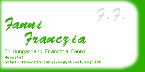 fanni franczia business card